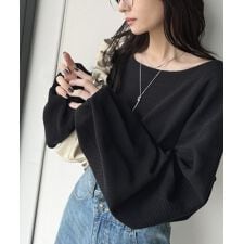 クラシカルエルフ(Classical Elf)の【25AW新作】さらり滑らか。綿100％タック入りバルーンスリーブプルオーバー(長袖)