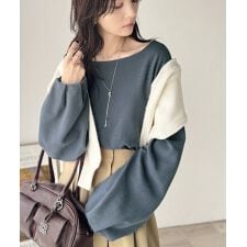 クラシカルエルフ(Classical Elf)の【25AW新作】さらり滑らか。綿100％タック入りバルーンスリーブプルオーバー(長袖)