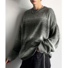 25AW新作《JaVaジャバコラボ》マルチウェイグラデーション天竺透かし編みメッシュニット（長袖）