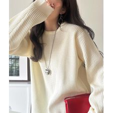 【25AW新作】《JaVa ジャバコラボ》洗練された大人カジュアル。サーマルクルーネックニット