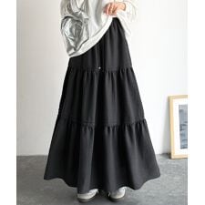 【2025AW新作】ラクして華やぐ主役級。ガーデンコア3段ティアードスカート（ロング丈）