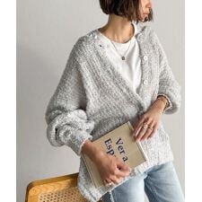 【2025AW新作】エアリーな抜け感。大人のリボンヤーン前後2wayニットカーディガン（長袖）