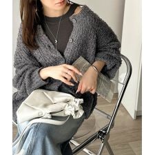 【2025AW新作】エアリーな抜け感。大人のリボンヤーン前後2wayニットカーディガン（長袖）