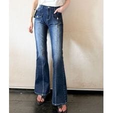 2025AW新作【mily bilet】脚、盛れすぎ注意！ポケットデザインストレッチフレアデニム