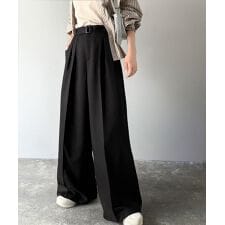 【25AW新作】美脚も、こなれ感も！♪大人のワイドパンツ。ベルテッドワイドイージースラックスパンツ