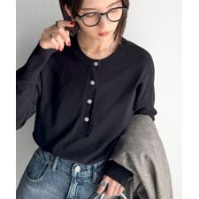 【2025AW新作】少しのアクセント。前後2wayヘンリーネックニットプルオーバー（長袖）