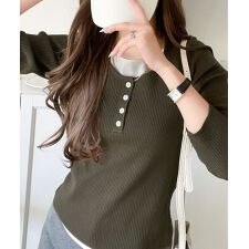 【2025AW新作】大人のカジュアルを格上げ。ヘンリーフェイクレイヤードプルオーバー