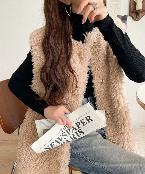 CLORE＋ プードルベスト ボアベスト ベージュ CLORE＋ プードルベスト ボアベスト ベージュ CLORE＋ プードルベスト