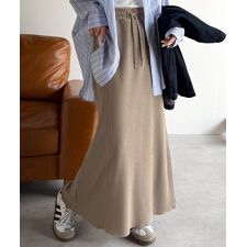 【2025AW新作】《JaVa ジャバコラボ》楽ちんなのにレディライク。ワッフルマーメイドスカート