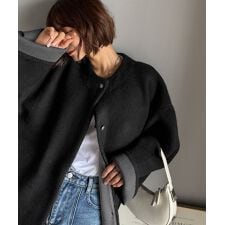 クラシカルエルフ(Classical Elf)の【2025AW新作】配色で差がつくベーシックな一枚。Wフェイス配色ニットカーディガン