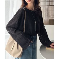 【2025AW新作】さりげない透け感で魅せる、透かし編みトップス（長袖）