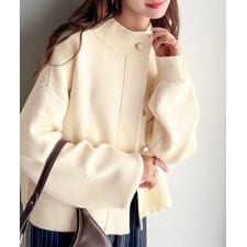 クラシカルエルフ(Classical Elf)の【2025AW新作】シンプルで洗練されたデザインが魅力！サイドドロスト比翼ニットブルゾン