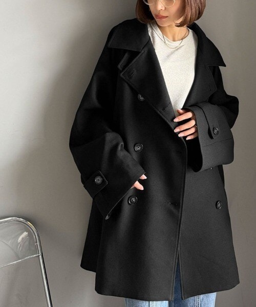 クラシカルエルフ（Classical Elf）/【2025AW新作】1枚あれば着回し自由自在。ケープ付きスタンドカラーミドル丈コート（ベルト付き） 2025AW新作】1枚あれば着回し自由自在。ケープ付きスタンドカラー