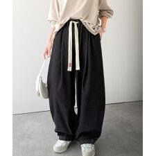 クラシカルエルフ(Classical Elf)の《JaVaジャバコラボ》365日、着回し無限！ウエストドロスト付きコクーンデニムイージーパンツ