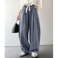 クラシカルエルフ(Classical Elf)の《JaVaジャバコラボ》365日、着回し無限！ウエストドロスト付きコクーンデニムイージーパンツ