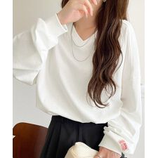 クラシカルエルフ(Classical Elf)の《JaVa ジャバコラボ》シンプルなのに、存在感。綿100％Vネック切り替えロンT（長袖）