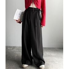 クラシカルエルフ(Classical Elf)の25AW新作【mily bilet】秋コーデに映えるこっくりカラー♪リボン使いワイドスラックス