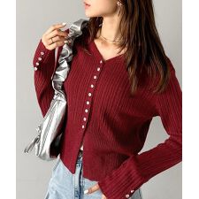 クラシカルエルフ(Classical Elf)の25AW新作【mily bilet】春秋の大定番♪多ボタン使いランダムリブニットカーディガン（長袖）