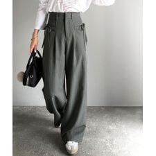 【2025AW新作】【mily bilet】インして映える♪タック入りリボンストレートワイドパンツ