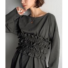 クラシカルエルフ(Classical Elf)の甘すぎない大人なフェミニン◎フリルビスチェベルトセットカットソートップス（長袖）