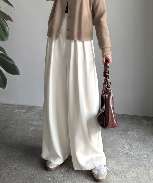 大きいサイズ】【旅楽シリーズ/極】メランジツイルストレートパンツ