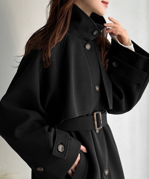 クラシカルエルフ（Classical Elf）/【25AW新作】かわいさも、大人っぽさも。着こなし自在の2way仕様が嬉しい♪ミドル丈アレンジコート 25AW新作】かわいさも、大人っぽさも。着こなし自在の2way仕様が嬉しい