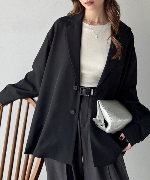 910】新品 アナイ ブッチャーハーフスリーブジャケット 黒 36 B 910