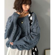 【2025AW新作】着るだけで上級者見えが叶う1枚♪ポコポコ透かし編みニットPO