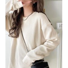 クラシカルエルフ(Classical Elf)のニュアンスカラーで垢抜けお洒落♪綿100％ガゼット付きワッフルロンT（長袖）