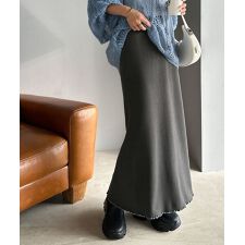 クラシカルエルフ(Classical Elf)の25AW新作 スタイルアップが叶うIラインシルエット。裾メロウ配色リブニットスカート (ロング丈)