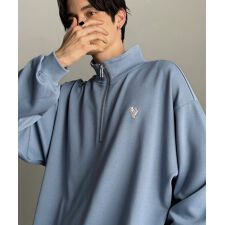 《JaVaジャバコラボ》「素材で魅せる。」刺繍入りダンボール素材ジップTシャツ（長袖）