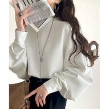 クラシカルエルフ(Classical Elf)の《JaVaジャバ コラボ》上品な抜け感と艶感◎ドルマンダンボール素材ビッグトレーナー（長袖）