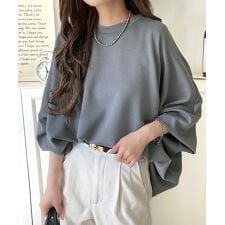 クラシカルエルフ(Classical Elf)の《JaVaジャバ コラボ》上品な抜け感と艶感◎ドルマンダンボール素材ビッグトレーナー（長袖）