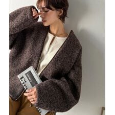 【Classical Evon】大人のためのアウター。軽やかブークレノーカラージャケット