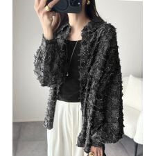 【2025AW新作】立体チェックで周りと差がつく一着。フリンジチェックジャガードシャツ（長袖）