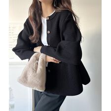 【2025AW新作】着るだけでメリハリ美人♪シーンで選べる2way仕様。ペプラムニットカーディガン