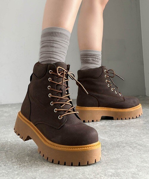 クラシカルエルフ冬新作 javaジャバコラボ シューズ ブーツ レディース ボリューム感でスタイルアップを叶える♪ヌバック調素材７ホール撥水加工ブーツ大きいサイズ 2025aw   jv1129026 JaVaジャバコラボ》ボリューム感でスタイルアップを叶える♪ヌバック調