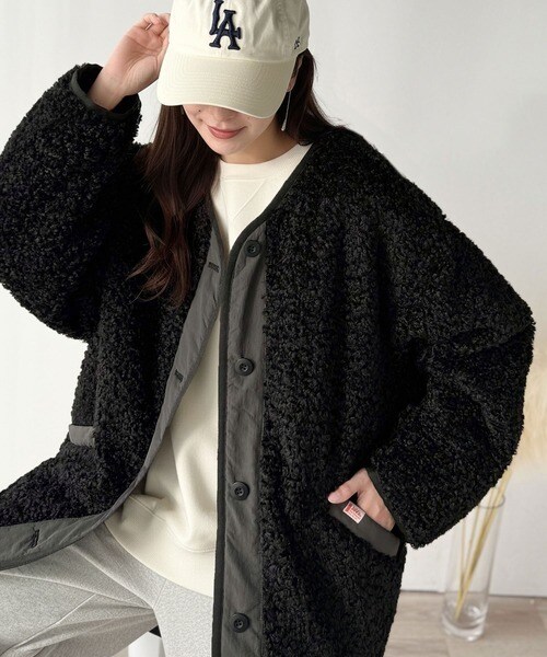 25AW新作】暖かさとおしゃれを両立♪ミックスシャギースタンドカラー