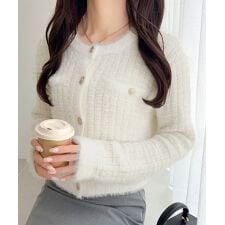 クラシカルエルフ(Classical Elf)の【mily bilet】ツィードライクフェザー切り替えラメニットジャケット