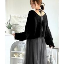 【2025AW新作】褒められワンピ♪マルチwayニット×チュールワンピースセット（セットアイテム）