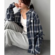 クラシカルエルフ(Classical Elf)の25AW新作【mily bilet】アレンジ自在！2wayオフショルチェック柄襟シャツ（長袖）