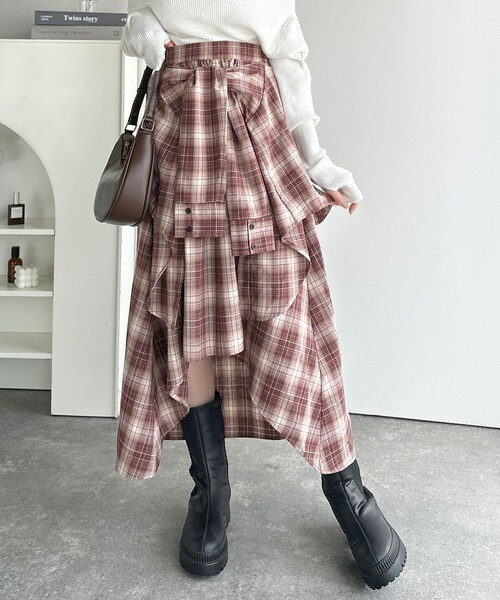 [�}���C]�ymily bilet�z���C���[�h���X�^�C�����y���߂�I�V���c�������`�F�b�N���X�J�[�g�i�����O��j/�N���V�J���G���t�iClassical Elf�j ���b�h