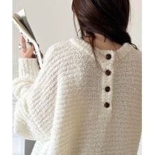 クラシカルエルフ(Classical Elf)のふんわり愛されスタイル♪前後2wayヘンリーネックニット（長袖）