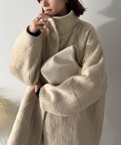 ミッシュマッシュ（MISCH MASCH）/大人綺麗に魅せる。万能アウター。フードファー付きショートコート/MM448603 大人綺麗に魅せる。万能アウター。フードファー付きショートコート