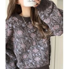 クラシカルエルフ(Classical Elf)のヴィンテージライクなデザインで上級見え◎アンティークラグモチーフ柄ニットPO（長袖）