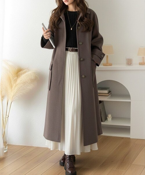 25AW新作】大人の魅力を引き立てる、上品な一着。ベルト付き比翼