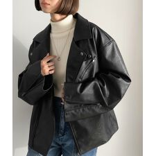 クラシカルエルフ(Classical Elf)の《JaVaジャバコラボ》甘さ控えめ、無敵の女っぽさ。フェイクレザーダブルライダースジャケット