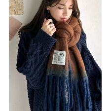 2025AW新作《JaVaジャバコラボ》ふんわりあったか。配色ボリュームマフラー