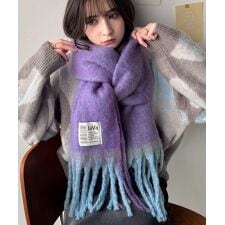 2025AW新作《JaVaジャバコラボ》ふんわりあったか。配色ボリュームマフラー