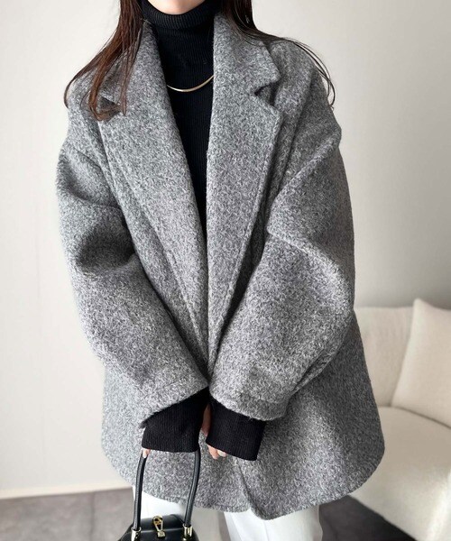 定価￥79200　新品未使用イネド　千鳥柄Pコート 大きいサイズ》千鳥柄Pコート | イネド(INED) | マルイウェブチャネル